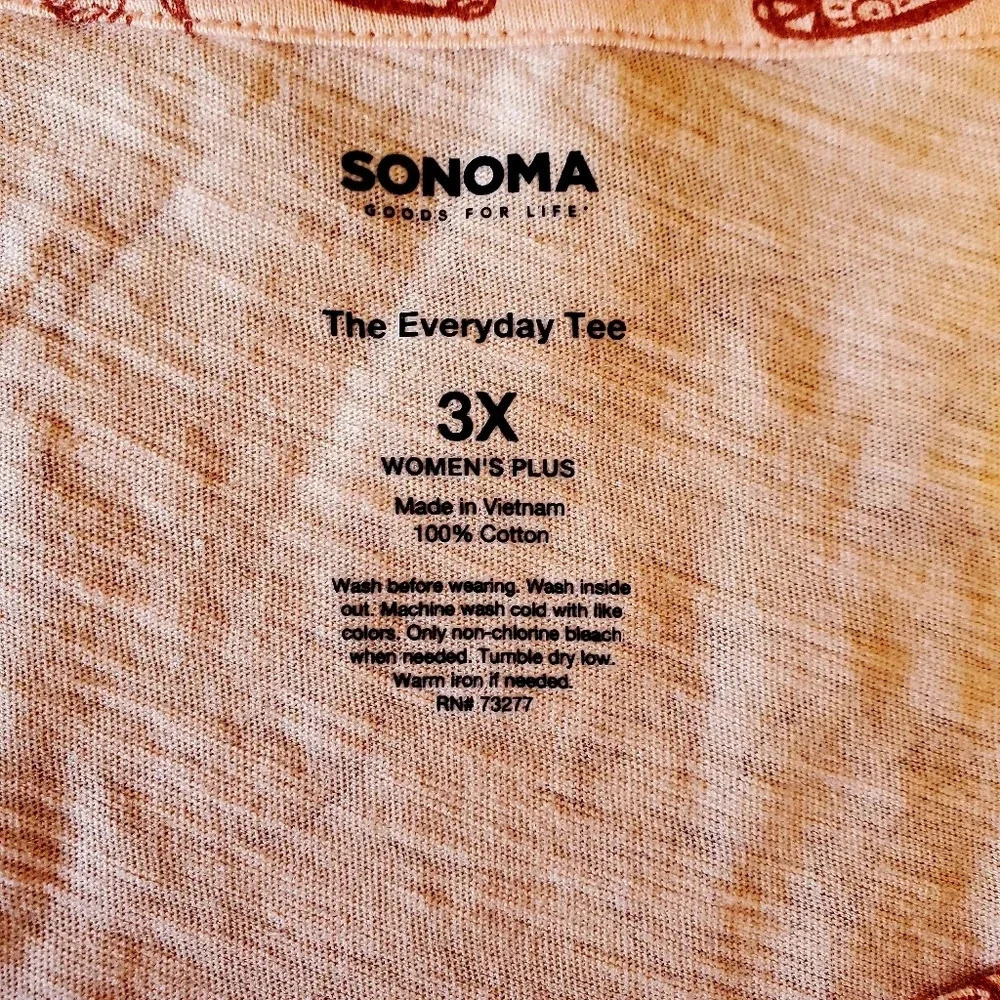 SONOMA | NWT Everyday V-Neck Tee w/ Bananas sz 3X - Picture 7 of 9